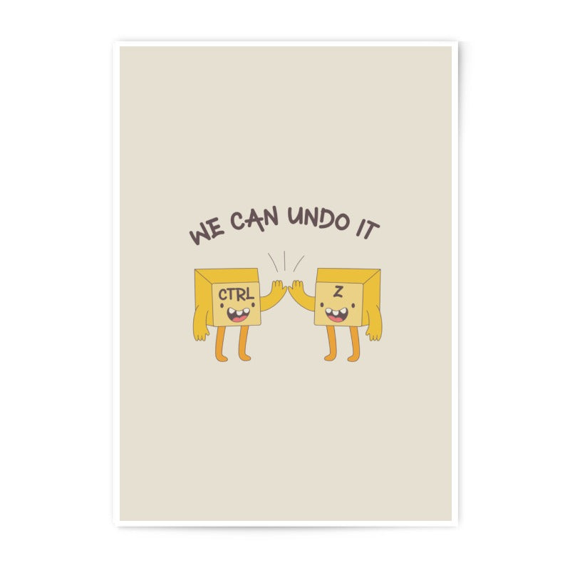 Funny Ctrl Z Print, Keyboard Photographic Prints, We Can Undo It Art, Cute Office Decor, Computer Humor Wall Art, Quirky Home Decor - Tawshia