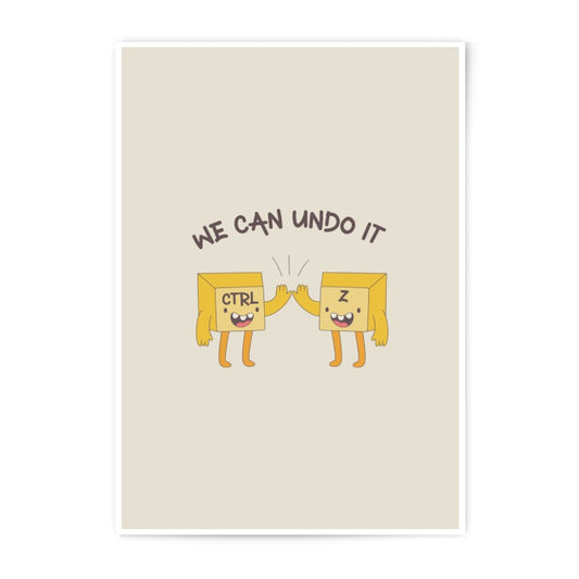 Funny Ctrl Z Print, Keyboard Photographic Prints, We Can Undo It Art, Cute Office Decor, Computer Humor Wall Art, Quirky Home Decor - Tawshia
