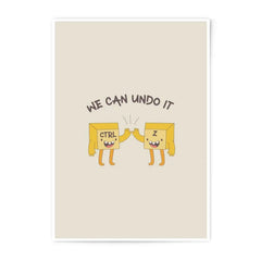 Funny Ctrl Z Print, Keyboard Photographic Prints, We Can Undo It Art, Cute Office Decor, Computer Humor Wall Art, Quirky Home Decor - Tawshia