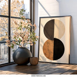 Abstract Circles Wall Art, Geometric Print, Modern Art Decor, Minimalist Artwork, Home Decor, Circle Art Print, Wall Decor, Framed Art - Tawshia