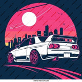 Skyline R32 Pinback Button, JDM Car Button, Japanese Car, Automotive Gift, Car Enthusiast Badge, Vaporwave Aesthetic, Cityscape - Tawshia