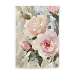 Blush Pink Roses Photographic Print, Floral Wall Art, Rose Painting Art Print, Flower Photography Print, Elegant Home Decor - Tawshia