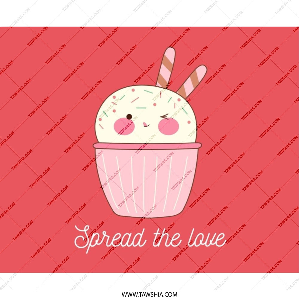 Kawaii Cupcake Mouse Pad, Spread the Love, Cute Desk Accessory, Foodie Gift, Winking Cupcake, Pink Mouse Pad, Office Decor, PC Gaming Pad - Tawshia