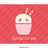 Kawaii Cupcake Mouse Pad, Spread the Love, Cute Desk Accessory, Foodie Gift, Winking Cupcake, Pink Mouse Pad, Office Decor, PC Gaming Pad - Tawshia
