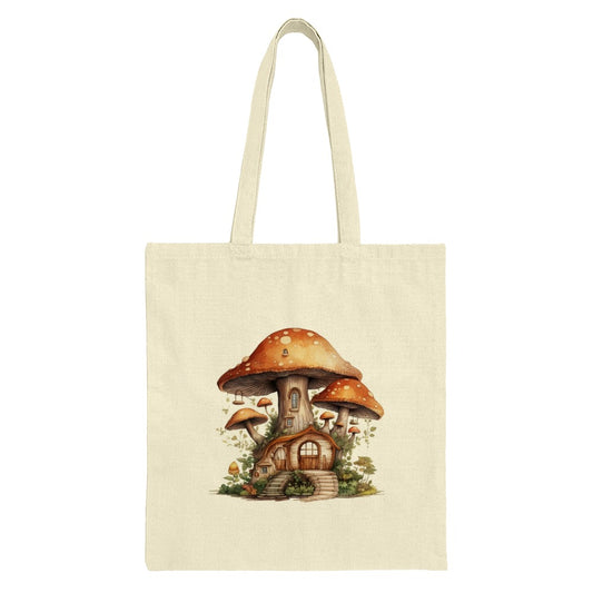 Mushroom House Tote Bag, Cottagecore Aesthetic, Whimsical Design, Unique Gift Idea, Nature Lover, Fantasy Art Print, Eco Friendly Bag - Tawshia