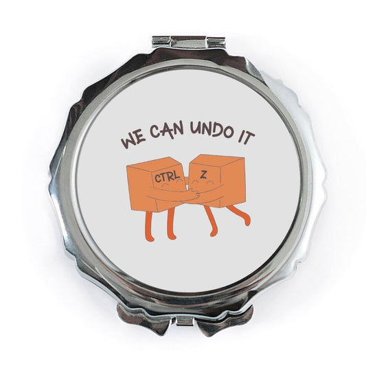 We Can Undo It Pocket Mirror, Funny Computer Key Design, Ctrl Z Gift, Cute Techie Present, Unique Travel Makeup Mirror - Tawshia