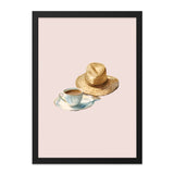 Coffee and Straw Hat, Wall Art, Summer Still Life, Minimalist Decor, Kitchen Art, Home Decor, Printable Art - Tawshia