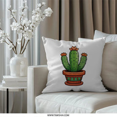 Cactus Pillow, Desert Plant Throw Pillow, Southwestern Decor Accent, Succulent Lover Gift, Unique Home Decor, Decorative Pillow - Tawshia