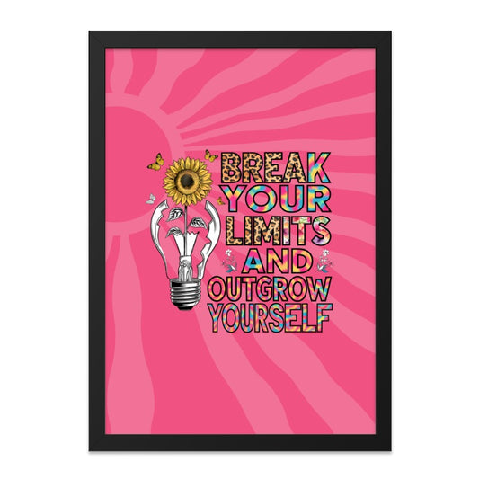 Break Your Limits Framed Wall Art, Sunflower Home Decor, Inspirational Quote Print, Motivational Wall Art, Positive Affirmation Artwork - Tawshia