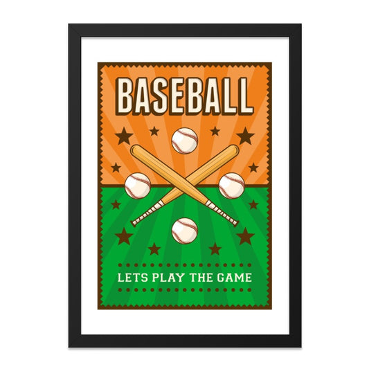 Baseball Wall Art Print, Game Room Decor, Sports Fan Gift, Baseball Bats and Balls Poster, Play Ball Art, Boys Room, Kids Room, Man Cave Art - Tawshia
