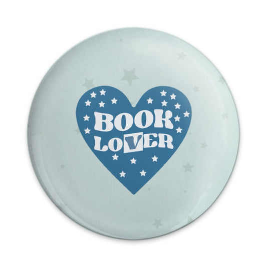 Book Lover Pinback Button, Heart Star Pinback, Reader Gift, Bookworm Gift, Library Pinback, Bookish Badge, Librarian Pinback, Book Club Pin - Tawshia