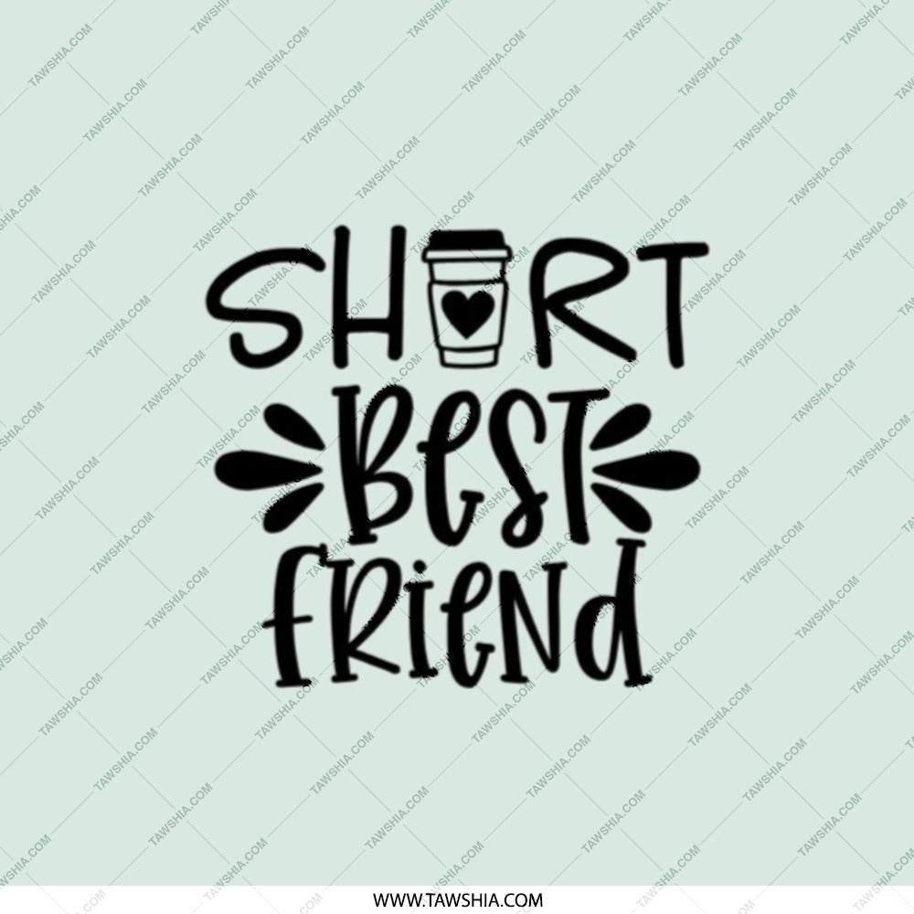 Short Best Friend Pocket Mirror, Cute Friendship Gift, Coffee Pocket Mirror, Fun Travel Mirror, BFF Gift Idea, Compact Mirror - Tawshia