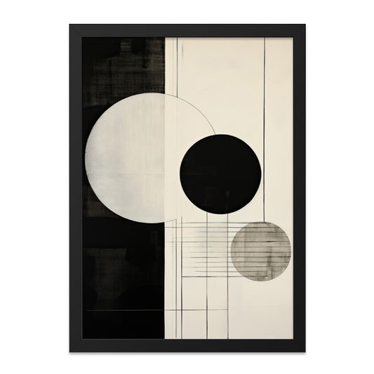 Abstract Circles Wall Art, Geometric Art Print, Modern Minimalist Art, Black and White Art, Home Decor Art, Contemporary Wall Decor - Tawshia