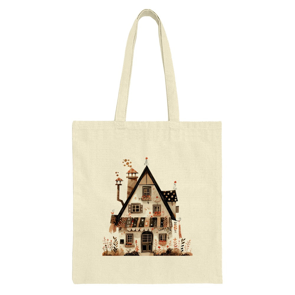 Quaint Cottage Tote Bag, Whimsical House Design, Unique Gift Idea, Aesthetic Bag, Cute Accessories, Stylish Canvas Bag, Book Lover Gift - Tawshia