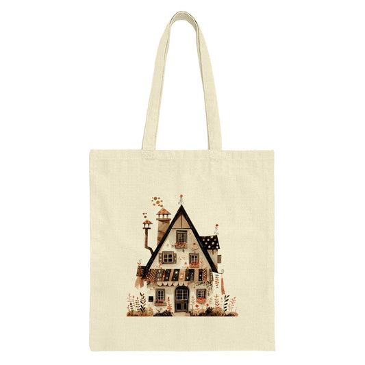 Quaint Cottage Tote Bag, Whimsical House Design, Unique Gift Idea, Aesthetic Bag, Cute Accessories, Stylish Canvas Bag, Book Lover Gift - Tawshia