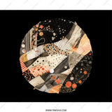 Abstract Floral Mouse Pad, Patchwork Circle Art, Unique Desk Accessory, Computer Mat, Office Decor, Stylish Mousepad - Tawshia