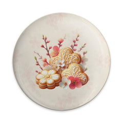 Cookie Floral Pinback Button, Heart Shaped Cookies, Flower Pin, Cute Button Badge, Button for Backpacks, Aesthetic Button, Treat Pin Button - Tawshia