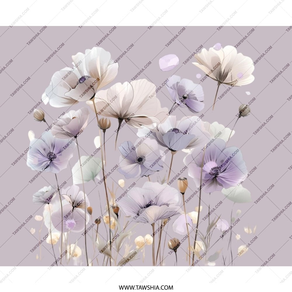 Floral Mouse Pad, Purple Flowers Mousepad, Aesthetic Desk Decor, Computer Accessory, Office Gift, Cute Mouse Pad - Tawshia