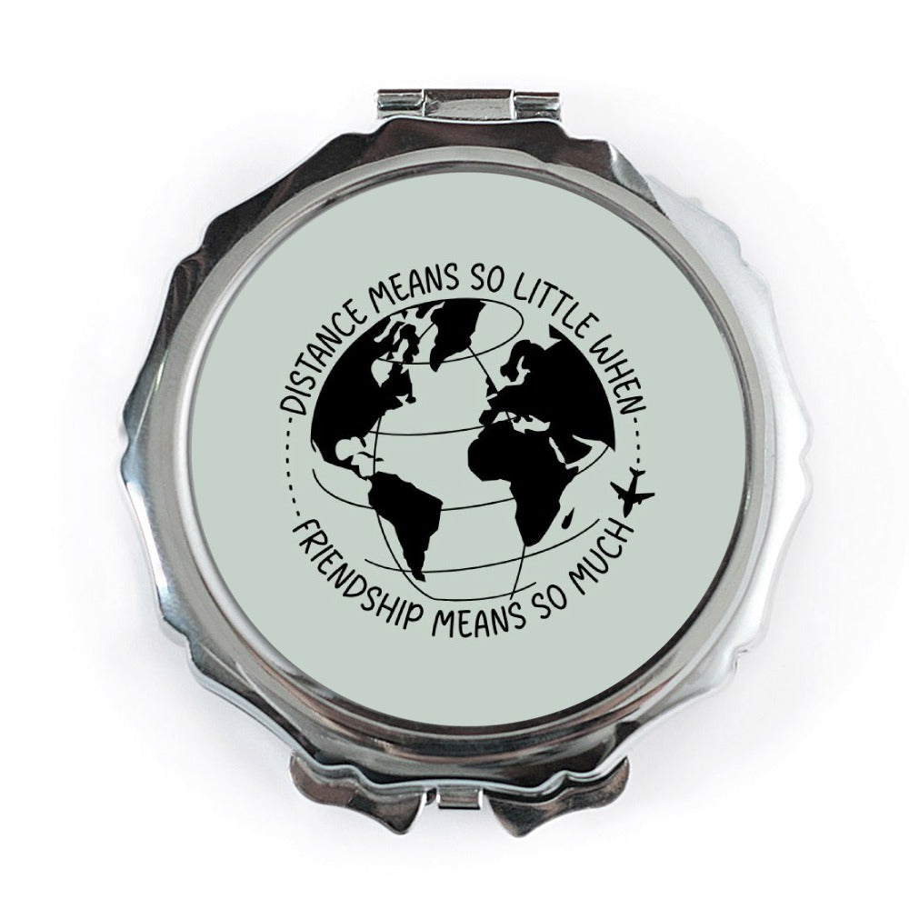 Distance Friendship Pocket Mirror, Long Distance Gift, Friendship Gift, Travel Gift, Going Away Gift, Best Friend Mirror - Tawshia