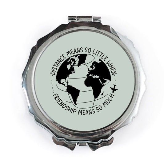 Distance Friendship Pocket Mirror, Long Distance Gift, Friendship Gift, Travel Gift, Going Away Gift, Best Friend Mirror - Tawshia