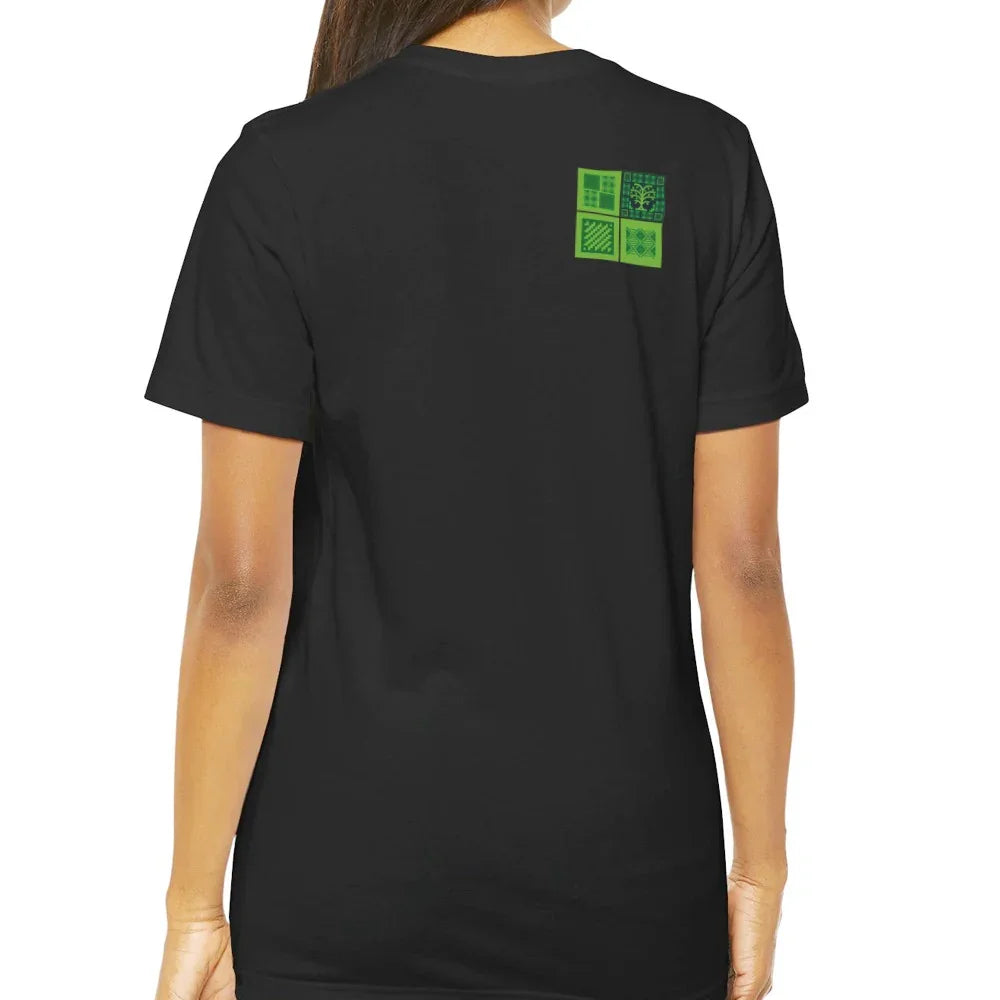 Black T-Shirt with Minimal Green Square Design product type