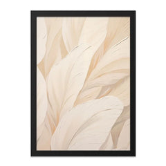 Beige Feather Wall Art, Neutral Abstract Art, Minimalist Home Decor, Large Wall Decor, Feather Print, Modern Wall Art, Living Room Decor - Tawshia
