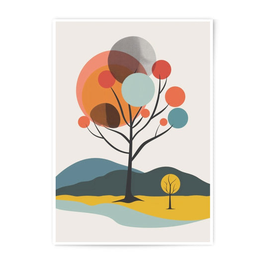 Abstract Tree Photographic Print, Modern Art Print, Colorful Tree Landscape Wall Decor, Home Decor, Living Room Art - Tawshia