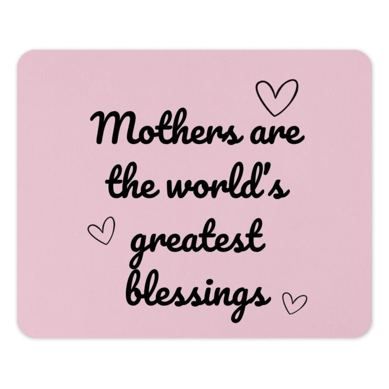 Mothers Day Mouse Pad, Greatest Blessings, Pink Mousepad, Gift for Mom, Cute Desk Accessory, Office Decor, Motivational Mouse Pad - Tawshia