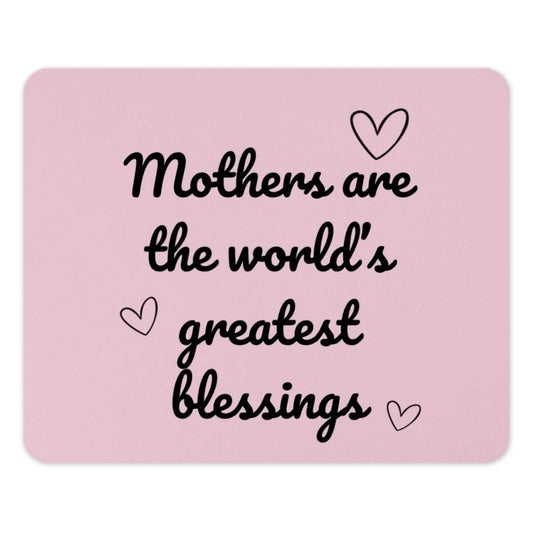 Mothers Day Mouse Pad, Greatest Blessings, Pink Mousepad, Gift for Mom, Cute Desk Accessory, Office Decor, Motivational Mouse Pad - Tawshia