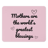 Mothers Day Mouse Pad, Greatest Blessings, Pink Mousepad, Gift for Mom, Cute Desk Accessory, Office Decor, Motivational Mouse Pad - Tawshia