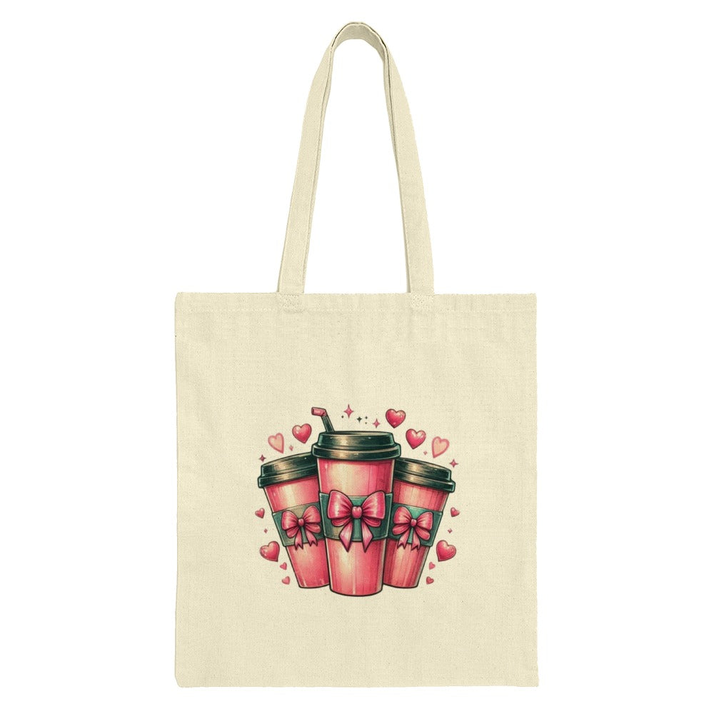 Coffee Tote Bag, Valentine Tote, Cute Coffee, Gift For Her, Tote Bag For Coffee Lover, Coffee Cup Tote Bag, Everyday Tote, Gift for - Tawshia