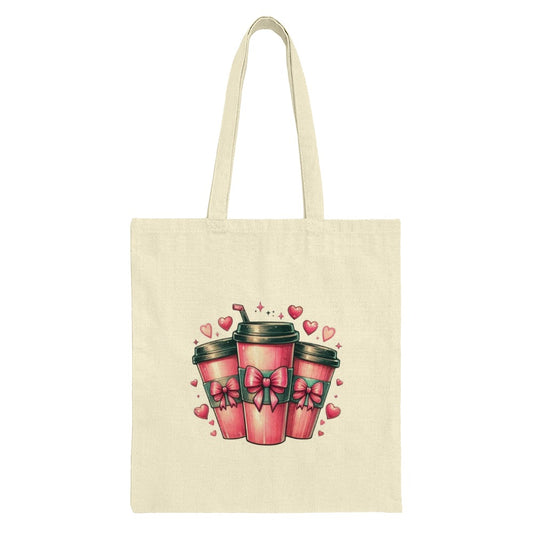 Coffee Tote Bag, Valentine Tote, Cute Coffee, Gift For Her, Tote Bag For Coffee Lover, Coffee Cup Tote Bag, Everyday Tote, Gift for - Tawshia