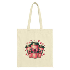 Coffee Tote Bag, Valentine Tote, Cute Coffee, Gift For Her, Tote Bag For Coffee Lover, Coffee Cup Tote Bag, Everyday Tote, Gift for - Tawshia