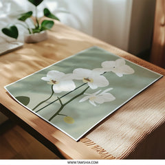 White Orchid Photographic Print, Botanical Wall Art, Floral Art Print, Minimalist Flower Decor, Elegant Home Decor, Plant Lover Gift - Tawshia
