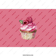 Raspberry Cupcake Tumbler, Pink Cupcake Design Tumbler, Sweet Treat Drinkware, Cupcake Lover Gift, Delicious Design Travel Mug - Tawshia