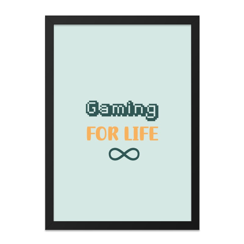 Gaming For Life Wall Art, Pixel Art Print, Gamer Room Decor, Retro Gaming Wall Decor, Video Game Art, Infinite Gaming, Man Cave Art - Tawshia