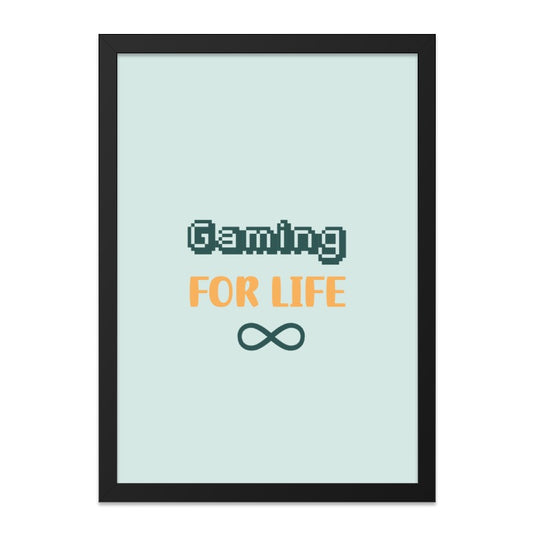 Gaming For Life Wall Art, Pixel Art Print, Gamer Room Decor, Retro Gaming Wall Decor, Video Game Art, Infinite Gaming, Man Cave Art - Tawshia