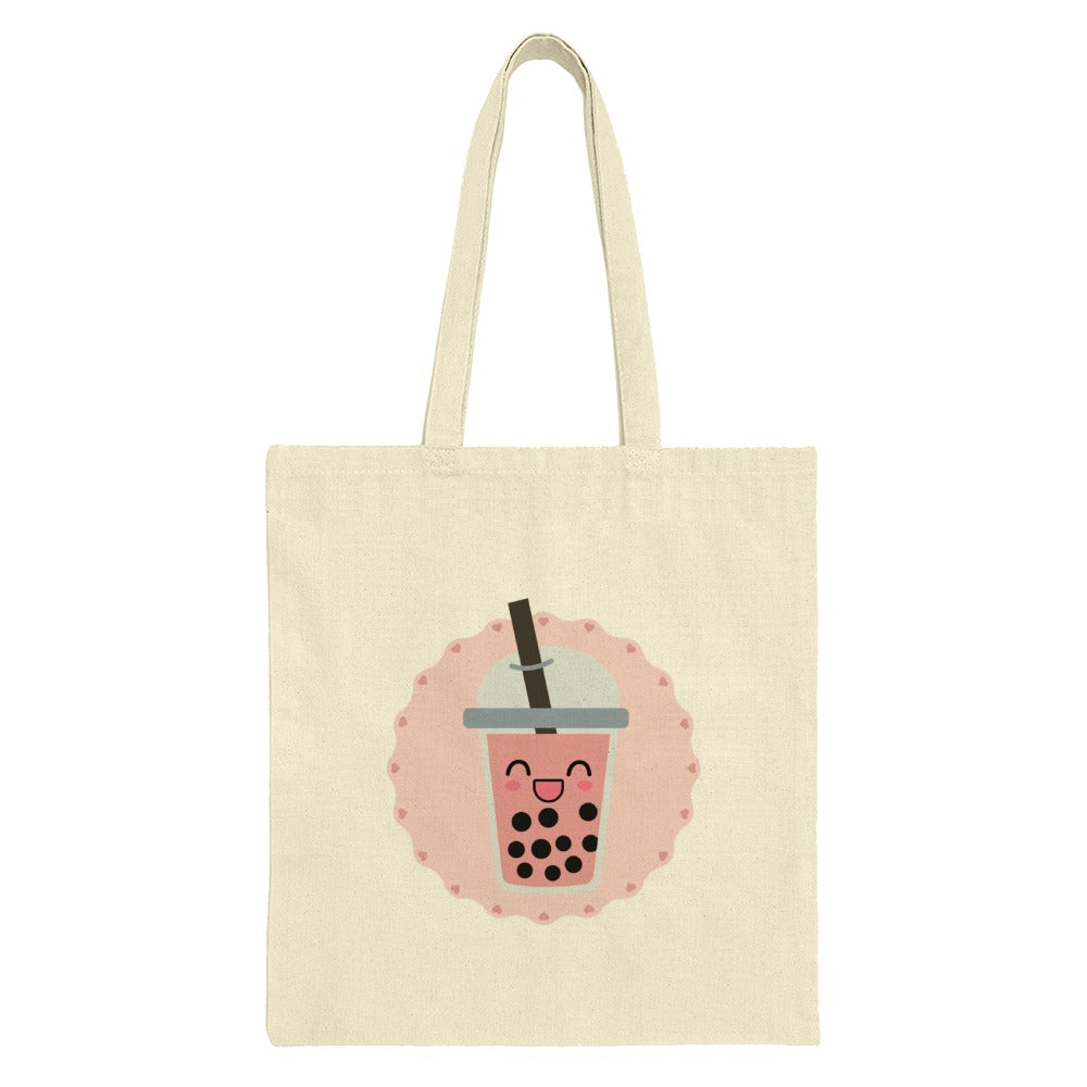 Cute Bubble Tea Tote Bag, Boba Milk Tea Bag, Kawaii Drink Tote, Gift for Tea Lovers, Trendy Canvas Bag, Shopping Bag, Book Bag - Tawshia