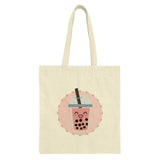Cute Bubble Tea Tote Bag, Boba Milk Tea Bag, Kawaii Drink Tote, Gift for Tea Lovers, Trendy Canvas Bag, Shopping Bag, Book Bag - Tawshia