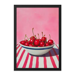 Cherry Wall Art Print, Modern Kitchen Decor, Fruit Art Poster, Pink Food Illustration, Still Life Art, Sweet Cherry Painting, Etsy Best - Tawshia
