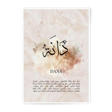 Dana Name Photographic Print, Arabic Calligraphy Art, Personalized Gift, Islamic Wall Art, Custom Name Print, Modern Home Decor - Tawshia