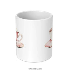 Pink Teacup Mug, Watercolor Coffee Mug, Tea Lover Gift, Pretty Mug, Drinkware, Unique Mug, Kitchen Decor, Cup and Saucer, Elegant Mug - Tawshia