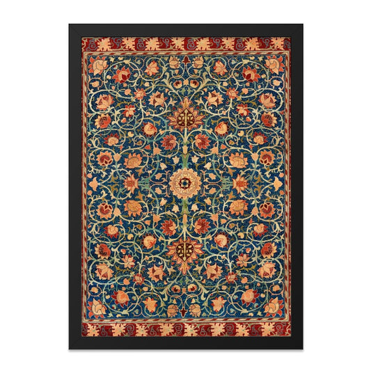Persian Floral Wall Art, Vintage Floral Decor, Colorful Art Print, Oriental Art, Antique Persian Rug, Floral Design Wall Art, Home Decor - Tawshia
