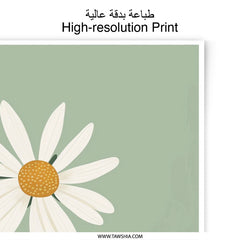 Daisy Photographic Print, Minimalist Floral Wall Art, Botanical Photo, Flower Illustration, Green Art Print, Home Decor, Gift Idea - Tawshia