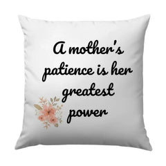 Mothers Patience Pillow, Floral Pillow, Mom Power Pillow, Mothers Day Gift, Mom Quote Pillow, Home Decor Pillow, Decorative Throw Pillow - Tawshia