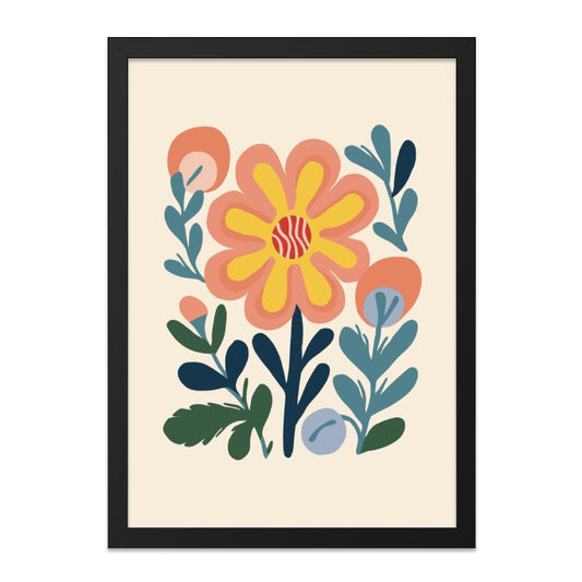 Retro Floral Wall Art, Flower Power Print, 70s Inspired Art, Colorful Botanical Decor, Groovy Flower Wall Hanging, Mid Century Modern - Tawshia