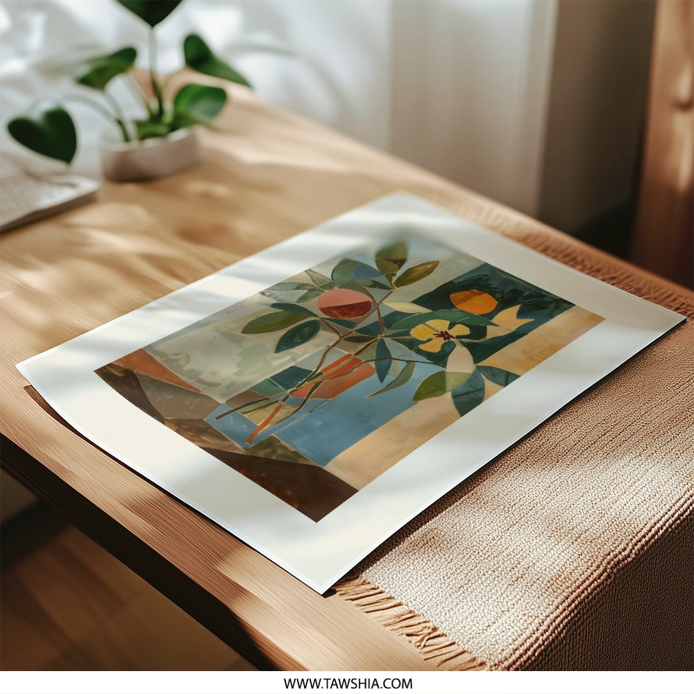 Abstract Floral Photographic Print, Modern Still Life Art, Geometric Flower Wall Decor, Unique Home Art Print - Tawshia