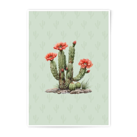 Cactus Photographic Print, Flowering Cactus Art, Desert Home Decor, Southwestern Print, Botanical Photo, Unique Wall Art, Green Cactus - Tawshia