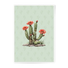 Cactus Photographic Print, Flowering Cactus Art, Desert Home Decor, Southwestern Print, Botanical Photo, Unique Wall Art, Green Cactus - Tawshia