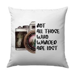 Wanderlust Camera Pillow, Inspirational Quote, Travel Pillow, Photography Lover Gift, Wanderer Decor, Home Decor, Decorative Pillow - Tawshia